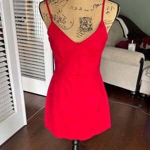 Elegant Red Princess Poly Women's Dress